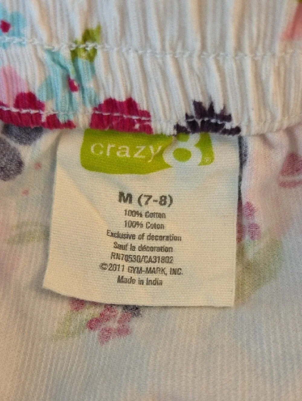 Crazy 8 White A-Line Skirt with Pink & Purple Floral Print Size 7-8 - Picture 2 of 5